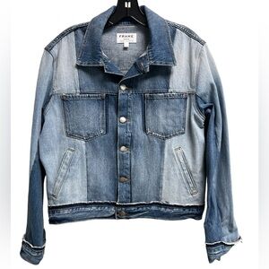 FRAME Women’s Nouveau Le Mix Denim Jacket - Size Large
